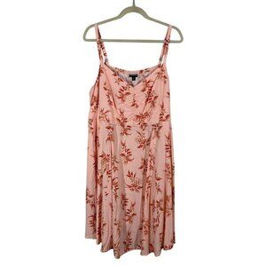 Torrid Peachy Pink Floral Sleeveless Sundress with Pockets Women's Plus Size 2X